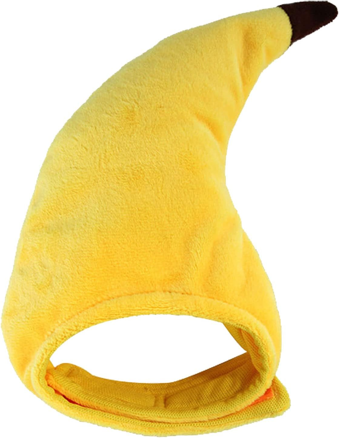 Pet Banana Hat Adorable Pet Headwear Headgear Costume Shaped Soft Cap Applies to Cats Kitten Puppy Small Dogs Perfect for Christmas Halloween Thanksgiving