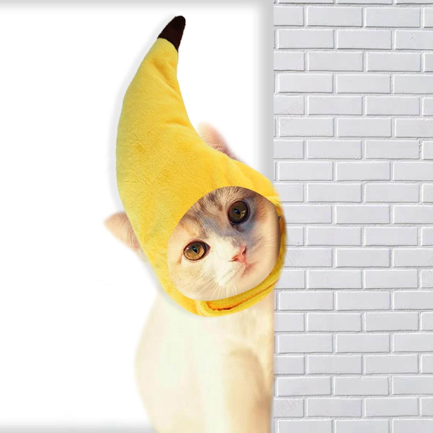 Pet Banana Hat Adorable Pet Headwear Headgear Costume Shaped Soft Cap Applies to Cats Kitten Puppy Small Dogs Perfect for Christmas Halloween Thanksgiving